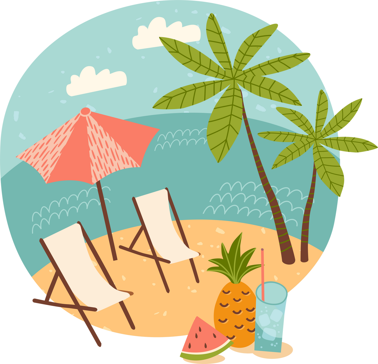 Summer holiday. Illustration.